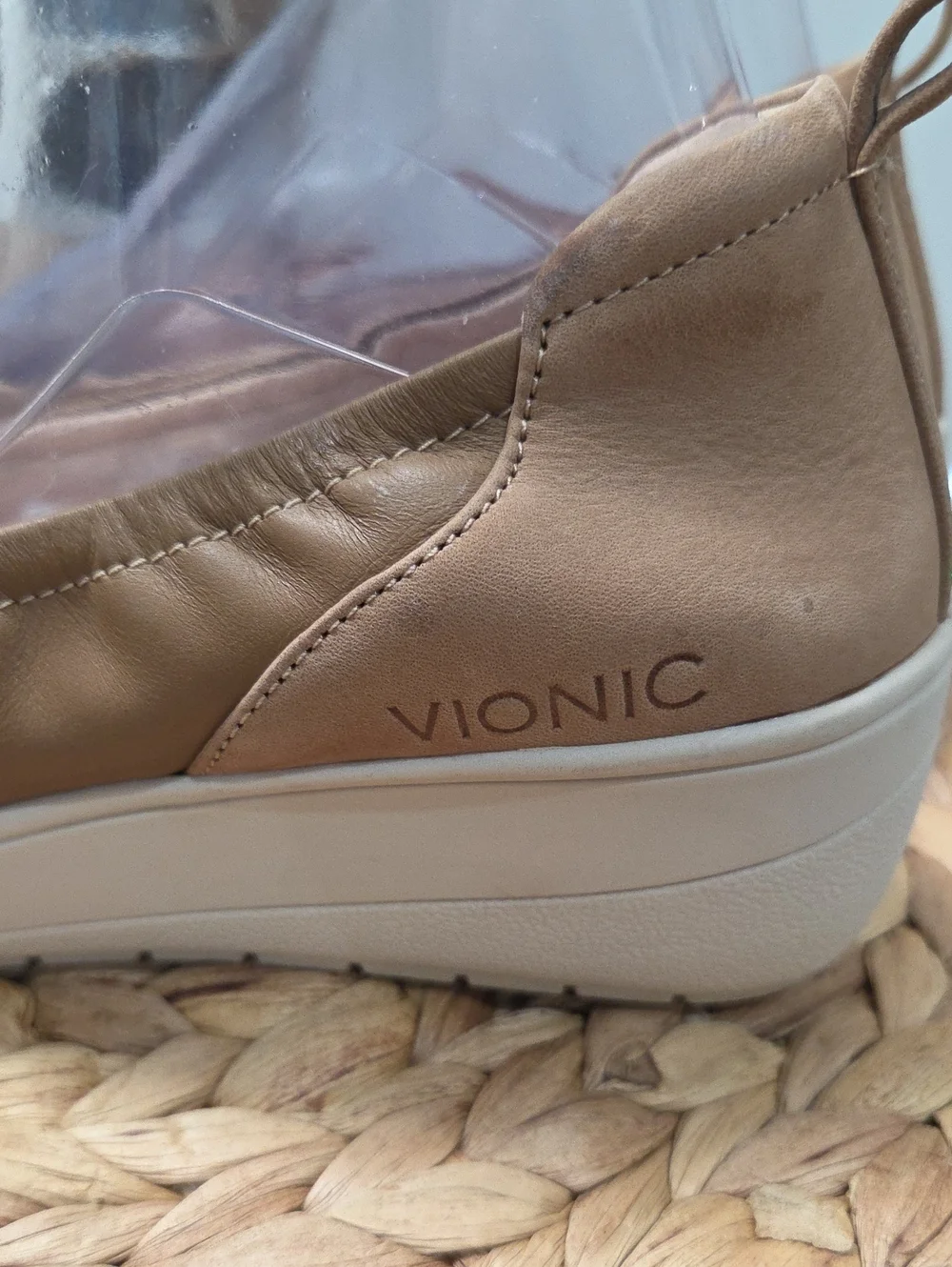 Vionic Jacey Orthotic Comfort Slip-On Wedges Toffee Size 7.5